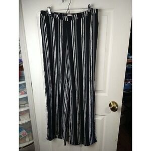 Merona Black Grey White Lightweight Casual Striped Pants. Size M